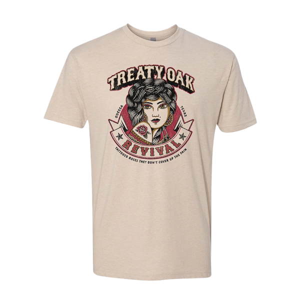 Treaty Oak Revival Merch - Rose Tee front