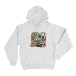 Treaty Oak Revival Collage Print Unisex Hoodie Front